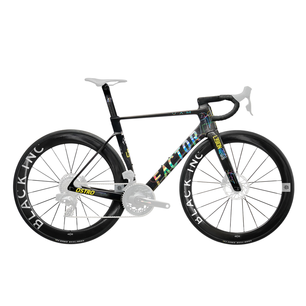 FACTOR Ostro VAM L39ION Edition aero carbon road bike with L39ION graphics and Black Inc 48|58 wheelset
